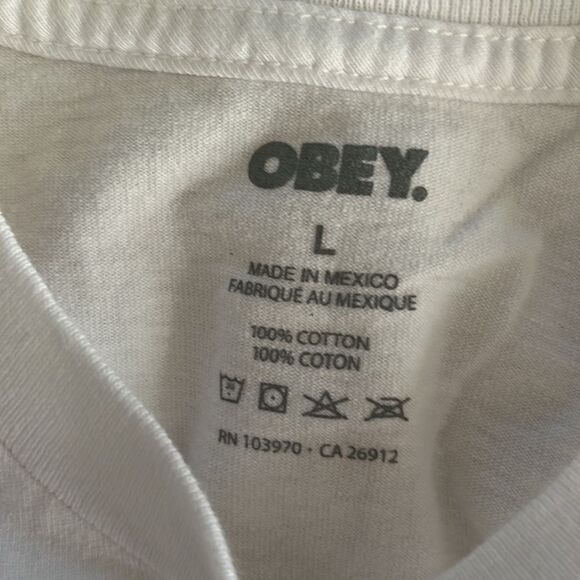 Obey Growth T-shirt Size L NWT White - Picture 3 of 5